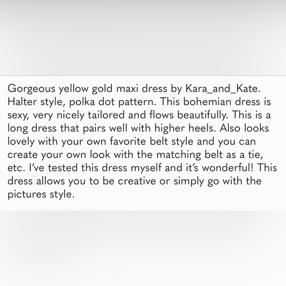 SOLD Boho Maxi Dress, Halter Dress, Belted, Polka Dots Pattern - Beautiful - Picture 6 of 6